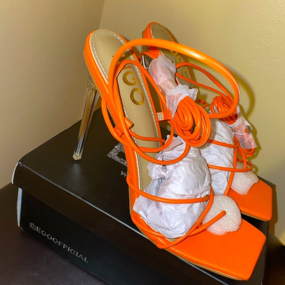 EGO Shoes - EGO Sunbathe Square Toe Lace Up Clear Perspex